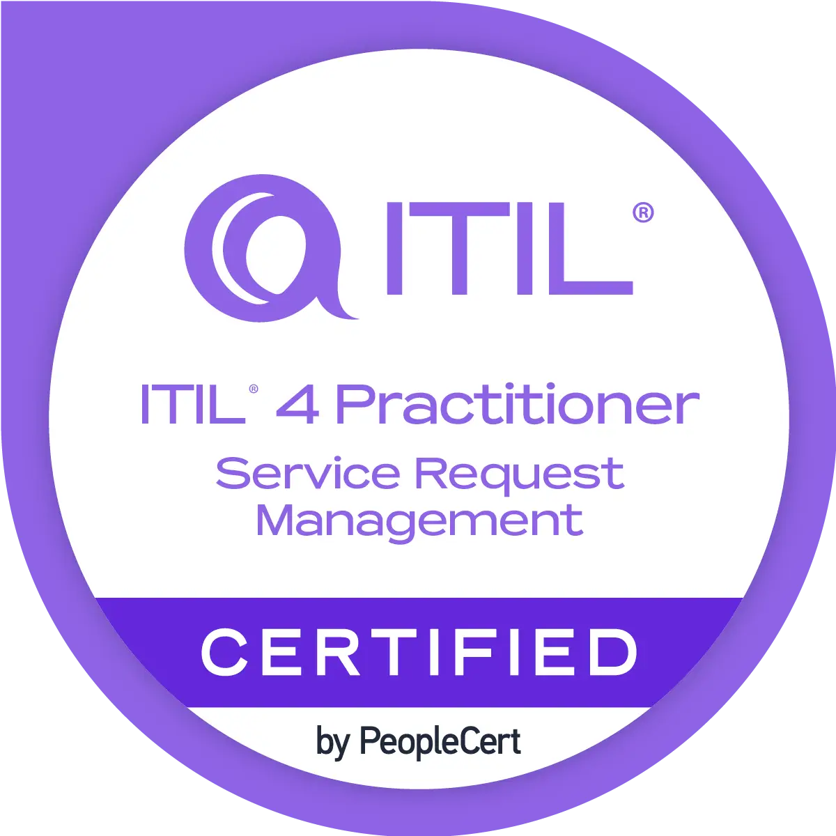 ITIL4 Practitioner in Service Request Management badge