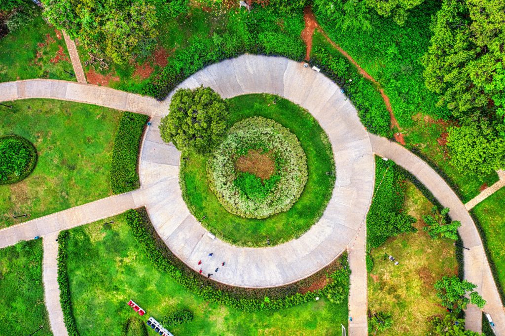 Round path shown from above