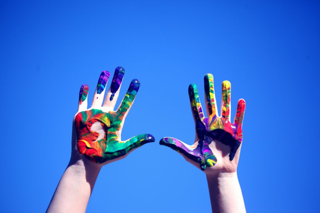 Painted hands